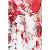 numoco basic 603-1 Airy wrap maxi dress with floral pattern – red roses | shoptok.hr