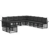  Set vanjskih sofa s jastukom 11 pcs Crna i tamno siva Poliester | shoptok.hr
