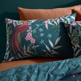 Catherine Lansfield Temno zelena posteljnina za zakonsko posteljo/podaljšana 230x220 cm Tropical Floral Birds – | Shoptok.si