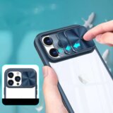 Onasi Lens Cover silikonski ovitek zaščita za iPhone 15 Plus - prozorno moder | Shoptok.si