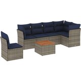  7-dijelni set vrtnih sofa od poliratana s jastucima sivi | shoptok.hr