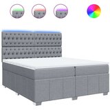vidaXL Krevet s oprugama i madracem svjetlosivi 200 x 200cm od tkanine | shoptok.hr
