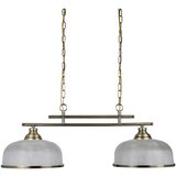 Searchlight Bistro Stropna svetilka z 2 svetilkama, bela, antična medenina s steklenimi senčniki, E27, (22100871) | Shoptok.si