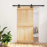  Klizna vrata 95 x 210 cm Čvrsta borovina (neobrađena) | shoptok.hr