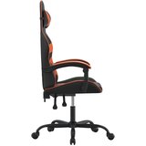  Vrtljiv gaming stol črno in oranžno umetno usnje, (20699327) | Shoptok.si