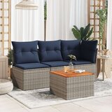  Vrtni stol sivi 55 x 55 x 37 cm od poliratana i bagremovog drva | shoptok.hr