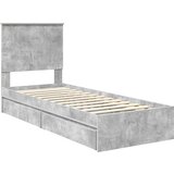  Krevet s od storage Betonski sivi 75 x 190 cm Konstruirano drvo | shoptok.hr