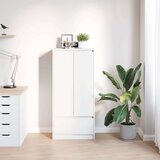 vidaXL Omarica z predalom bela 55,5x34x119,5 cm inženirski les | Shoptok.si