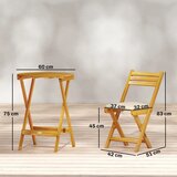  Set od 3 drvene balkonske garniture sklopivi vrtni namještaj okrugli stol 2 stolice jastuci | shoptok.hr