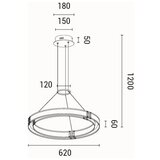  LED luster na sajli LUIS LED/33W/230V 3000K 62x120 cm | Eponuda.com