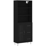  Visoka komoda crni 69,5x34x180 cm konstruirano drvo | Eponuda.com