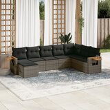 vidaXL 8-dijelni set vrtnih sofa od poliratana s jastucima sivi | shoptok.hr