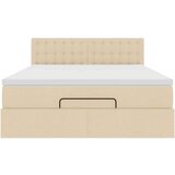  Otomanski krevet s madracem i LED krem 140x190 cm tkanine | shoptok.hr