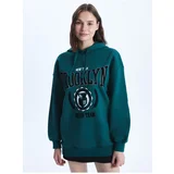 LC Waikiki Printed Long Sleeve Oversize Women's Hoodie