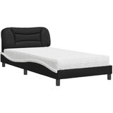 Krevet s madracem Hvar crno-bijeli 100 x 200 cm od umjetne kože | Eponuda.ba