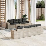 vidaXL 9-dijelni set vrtnih sofa od poliratana s jastucima svjetlosivi | shoptok.hr
