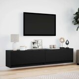vidaXL Zidni TV ormarić s LED svjetlima crni 180x31x38 cm | shoptok.hr
