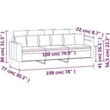  Trosjed od tkanine Plava 180 cm baršunasti | shoptok.hr