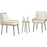 vidaXL Vrtni set za objed 3 pcs Smeđa, Crna, Krema 35 x 35 x 45 cm | shoptok.hr