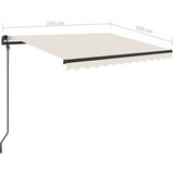  Automatska tenda na uvlačenje sa stupovima 3 5 x 2 5 m krem | shoptok.hr