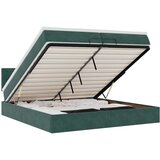 vidaXL Otomanski posteljni okvir z vzmetnico zelen 200x200 cm žamet, (22053259) | Shoptok.si