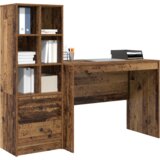 vidaXL Radni Stol s Pohranom Staro drvo Konstruirano drvo | shoptok.hr