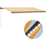 vidaXL Tenda na ručno uvlačenje s LED svjetlom 600x300 cm žuto-bijela - Žuta i bijela 600 x 300 cm 1 Cijene
