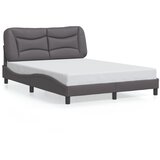 Maison Chic Posteljni okvir - Dvoposteljna postelja - Zakonska postelja z vzglavjem siv 140x190 cm umetno usnje-J16329, (21763760) | Shoptok.si