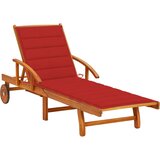 Maison Chic Vrtni Ležalnik - Sončna ležalnik z blazino trden akacijev les, (22042892) | Shoptok.si