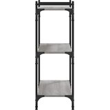  Regal za knjige s 3 razine siva boja hrasta 80x30x86 cm drveni | Eponuda.com