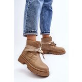 Boto Women's Ankle Boots with Quilting and Lacing Khaki Bizzanti | Eponuda.ba