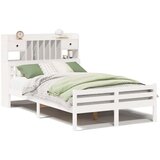 vidaXL Knjižna postelja brez vzmetnice bela 135x190 cm trdna borovina | Shoptok.si