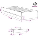  Okvir kreveta s pohranom s ladicama Hrast artisan 90 x 200 cm | shoptok.hr