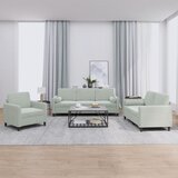  3-dijelni set sofa s jastucima svjetlosivi baršunasti | shoptok.hr