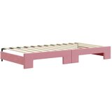 vidaXL Izvlečna dnevna postelja s predali roza 100x200 cm ža | Shoptok.si