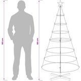  Božićno drvo u obliku čunja KUOPIO 180 cm Čelik Bijela | shoptok.hr