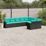  9-dijelni set vrtnih sofa od poliratana s jastucima crni | shoptok.hr