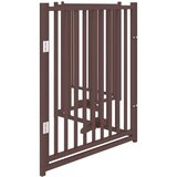 vidaXL Ograda za pse z vrati zložljiva 4 paneli rjava 320cm topolovina | Shoptok.si