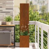 vidaXL Vrtni Sadič s Dekorativnom Pločom Rđa 32 x 140 cm Otporni čelik | shoptok.hr