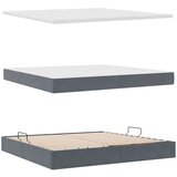  Krevet s prostorom za pohranu s LED-om Tamno siva 200 x 200 cm | shoptok.hr