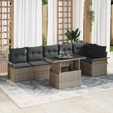  Sjedeća garnitura za vrt 7 kom. Siva poliratan Svjetlosiva 100 x 55 x 73 cm | shoptok.hr