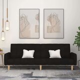 vidaXL Kavč dvosed z ležiščem črno blago | Shoptok.si