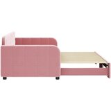  Dnevni krevet na razvlačenje ružičasti 90 x 200 cm baršunasti | shoptok.hr