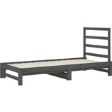  Izvlečna dnevna postelja siva 2x(90x200) cm trdna borovina, (20727138) | Shoptok.si