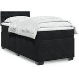  Krevet box spring s madracem crni za jednu osobu baršunasti | shoptok.hr