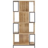 Bessagi Home regal geny, črna, barva hrasta | Shoptok.si