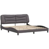  Okvir kreveta s LED svjetlima sivi 180 x 200 cm od umjetne kože | shoptok.hr