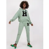 Fashion Hunters Pistachio two-piece tracksuit set with Natela pants