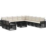  Sjedeća garnitura za vrt 12 kom. Crna i krem-bijela poliratan 100 x 55 x 73 cm | shoptok.hr