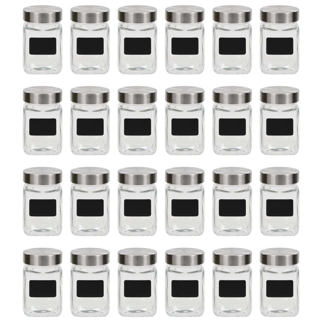 Staklenke za pohranu s naljepnicom 24 kom 300 ml